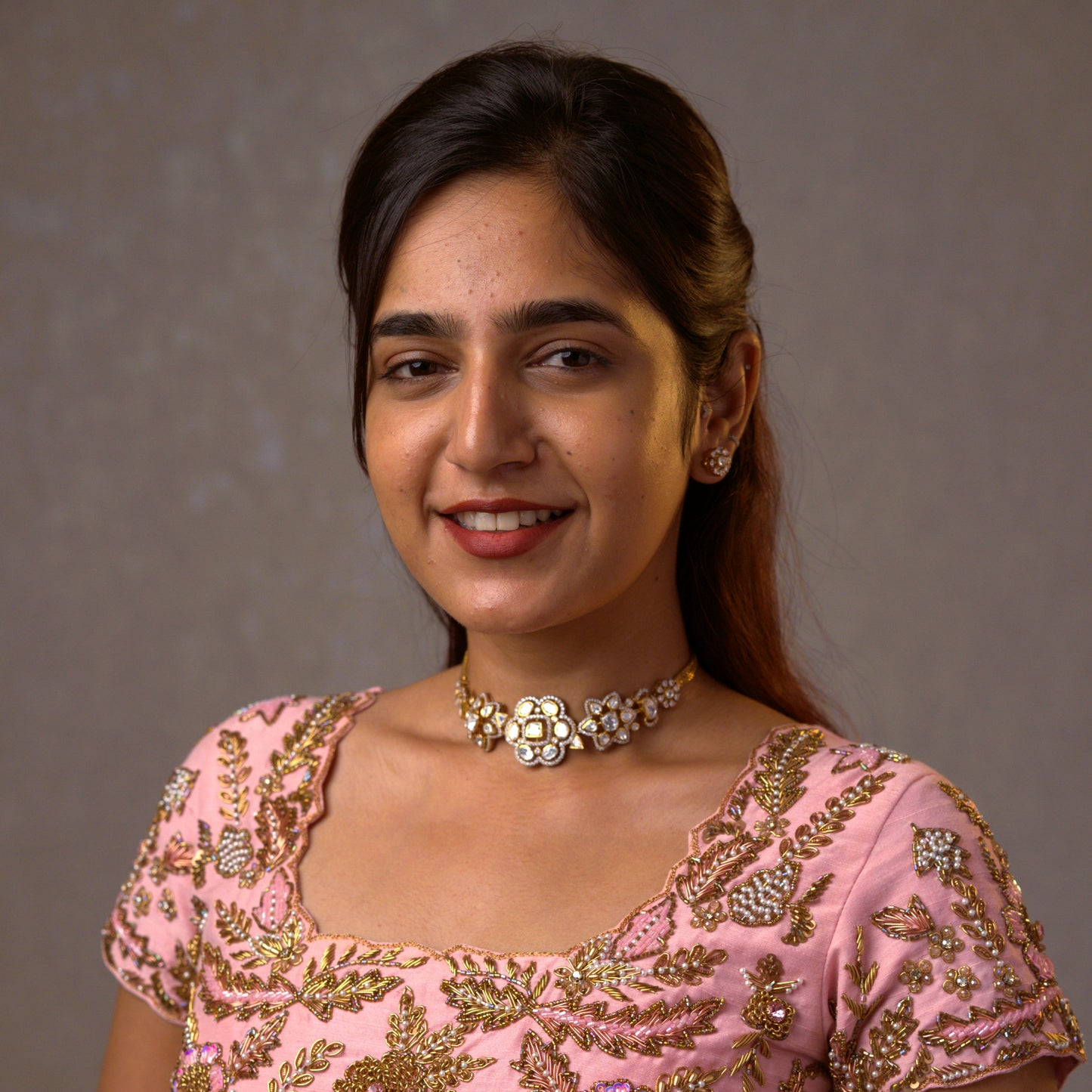 Miraya Moissanite Choker & Earrings Set