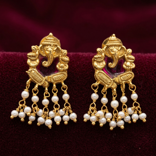 Lord Ganesha Temple Earrings