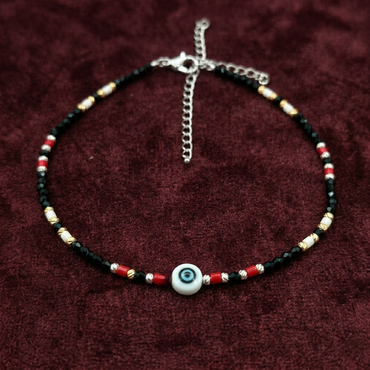 Black & Red Evil Eye Single Leg Anklet