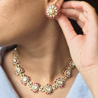 Florelle Moissanite Necklace & Earrings Set