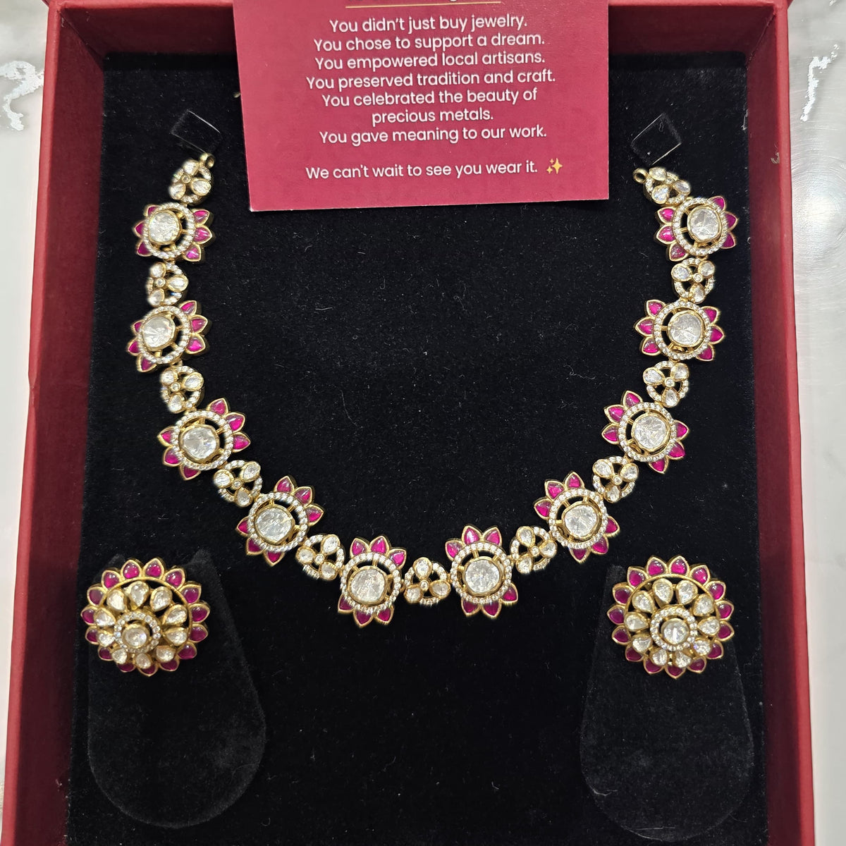 Florelle Moissanite Necklace & Earrings Set