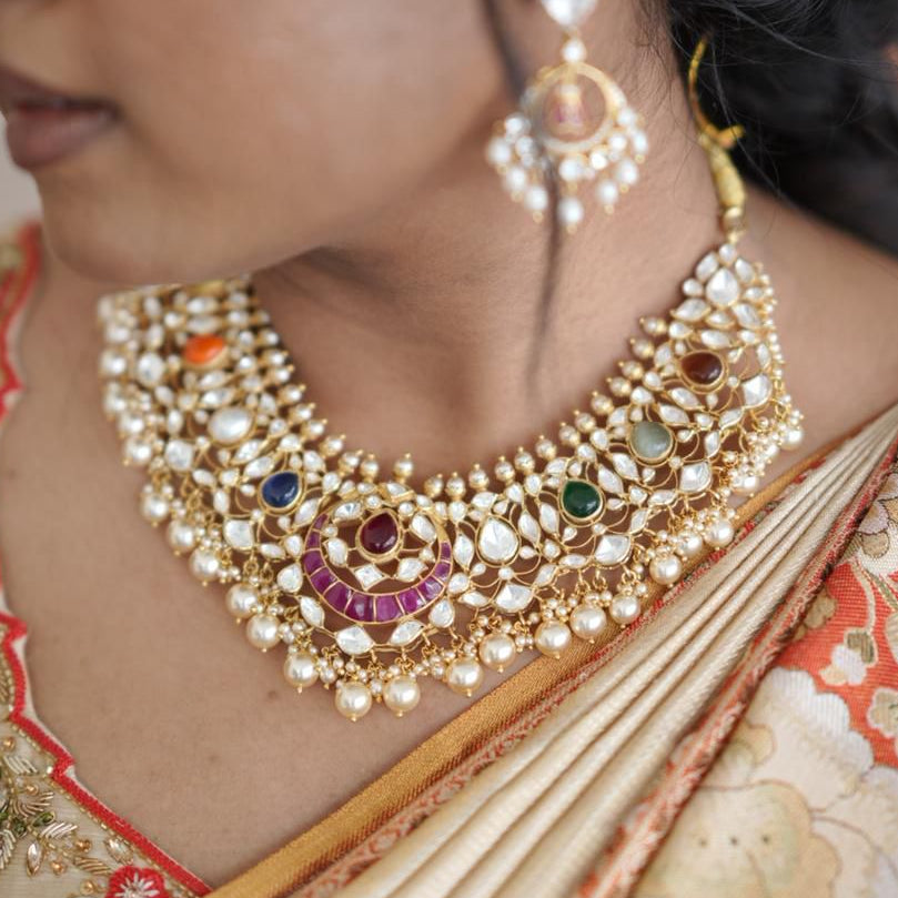 Riyaa Moissanite Necklace & Earrings set