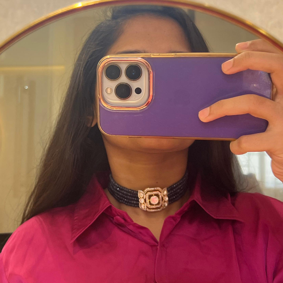 Blue Glow Moissanite Choker