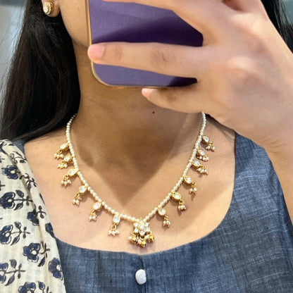 Moukya Pearl Moissanite Necklace