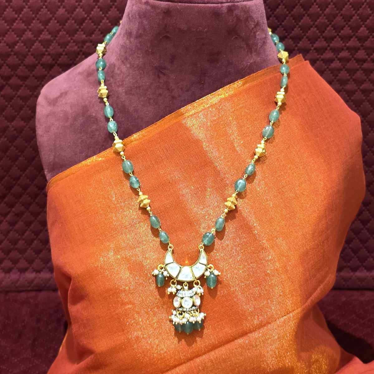 Crescent Green Necklace