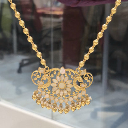 Golden Daisy MOP Long Necklace
