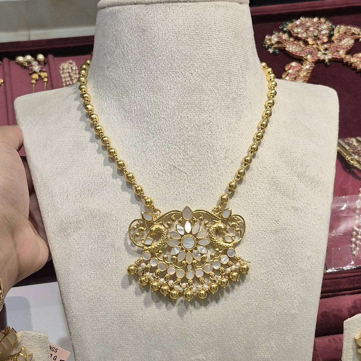 Golden Daisy MOP Long Necklace