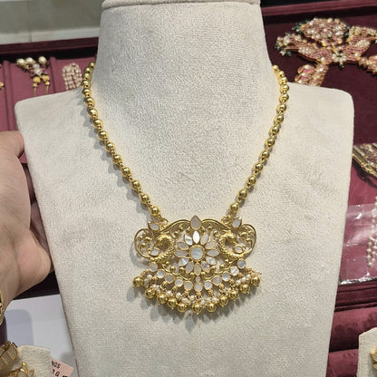 Golden Daisy MOP Long Necklace