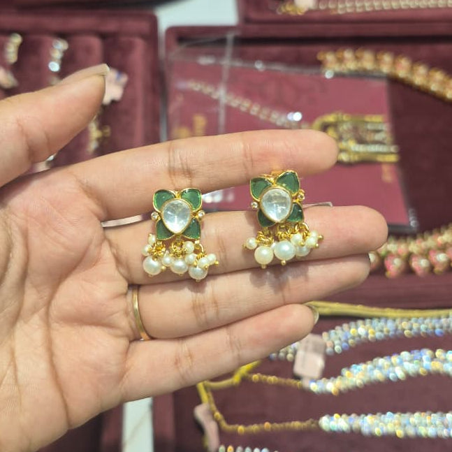 Green Blossom Moissanite Earrings