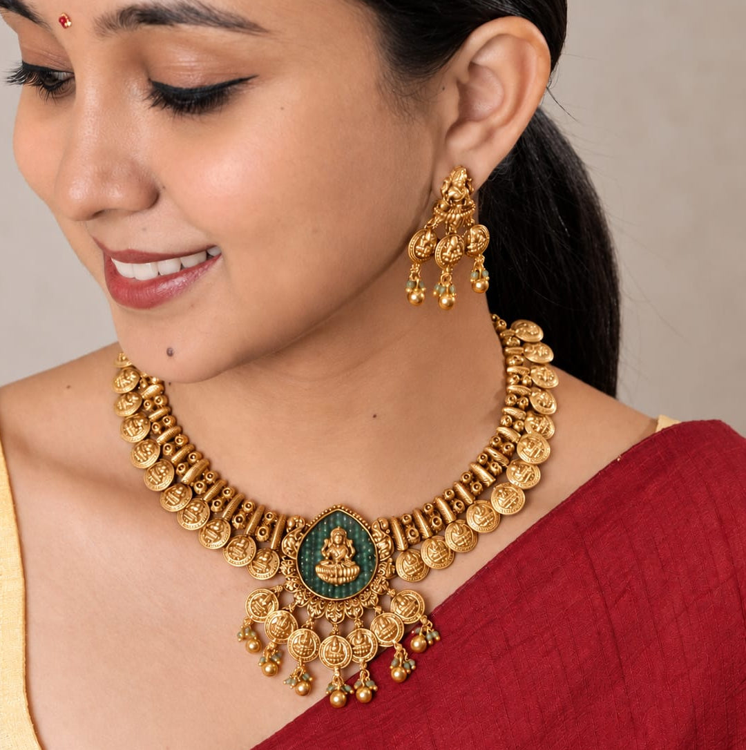 Anugraha Temple Necklace & Earrings Set