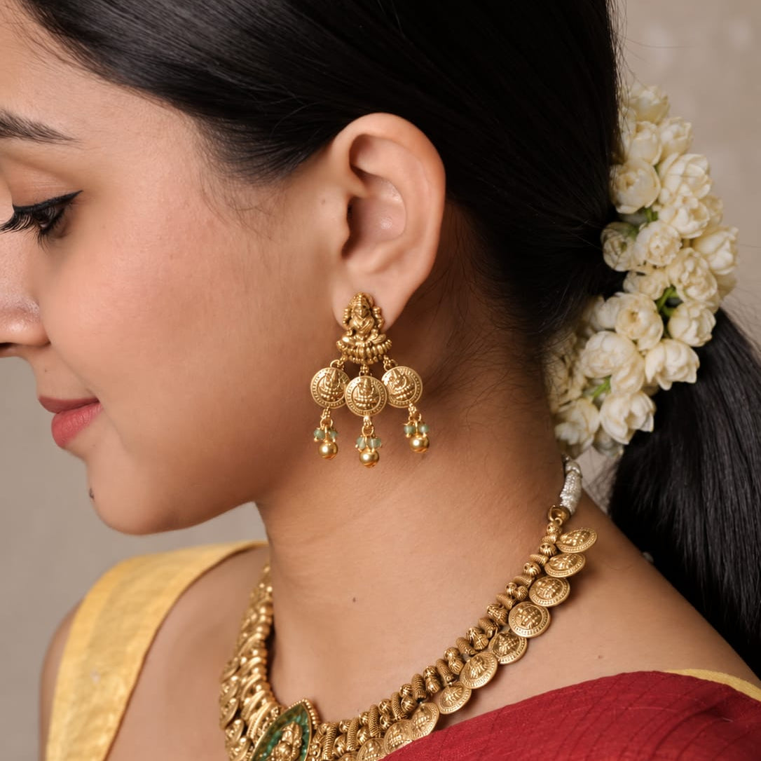 Anugraha Temple Necklace & Earrings Set