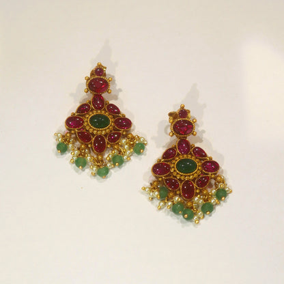 Diya Traditional Addigai & Earrings Set