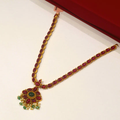 Diya Traditional Addigai & Earrings Set