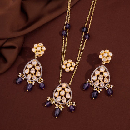 Aisha Moissanite Necklace & Earrings Set