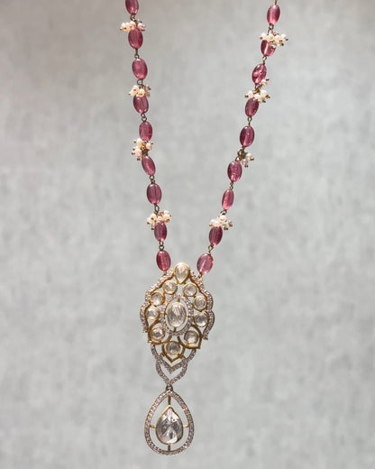 Gulabi noor Moissanite Necklace