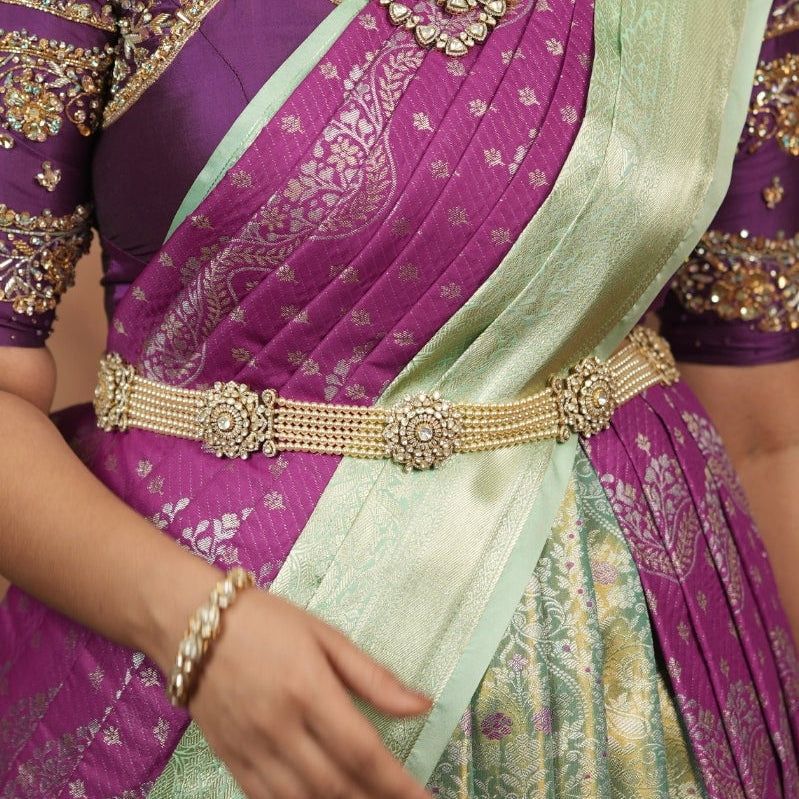 Sriyaa Moissanite Pearl Hipchain