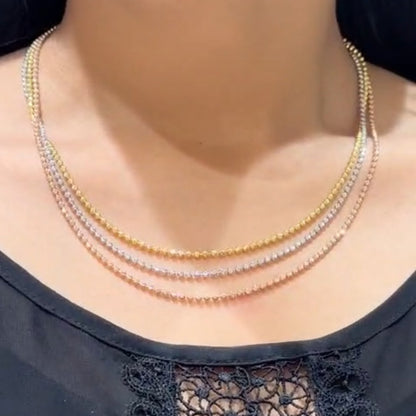 Three tone Silver Chain