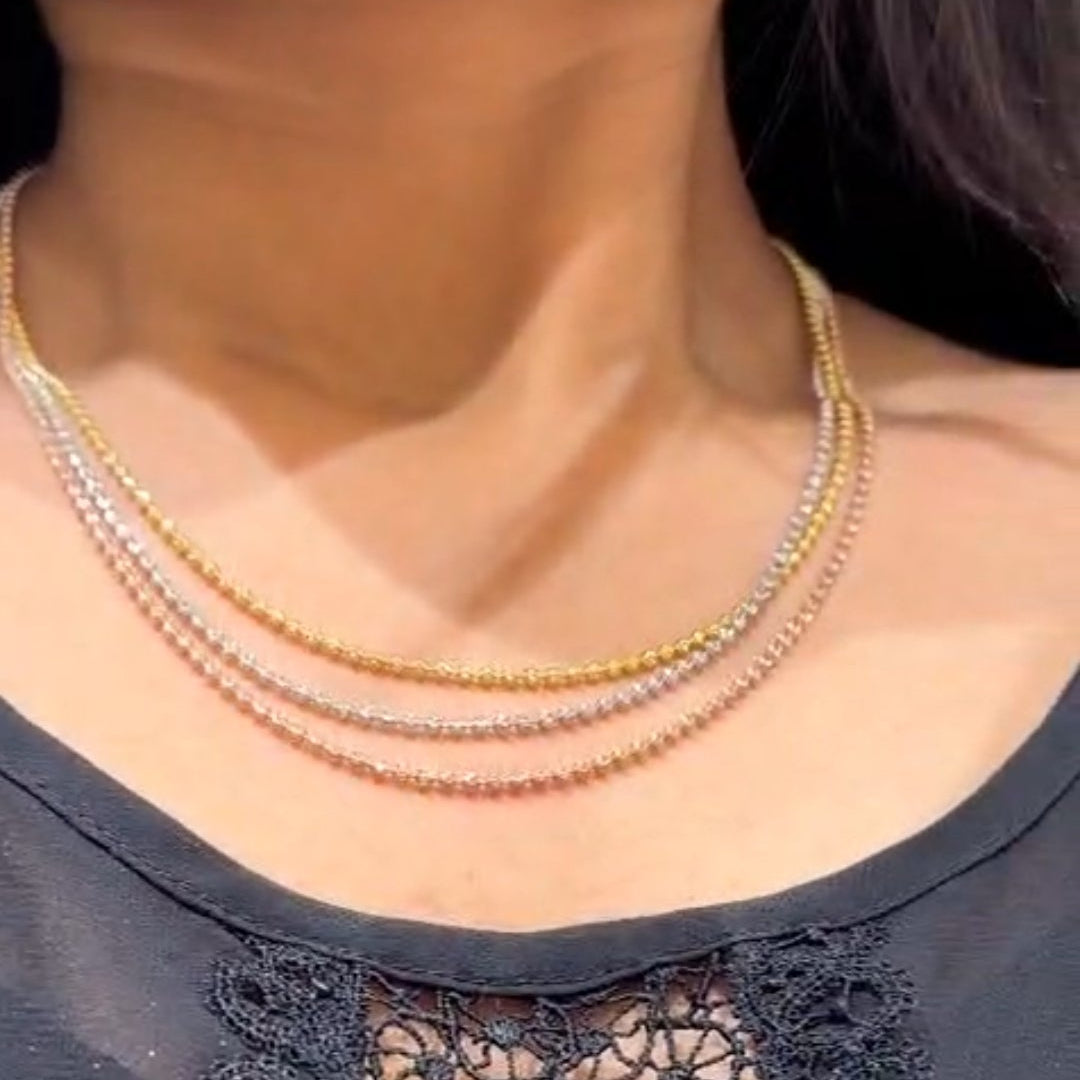 Three tone Silver Chain