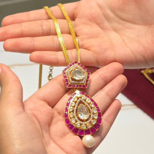 Tirasya Moissanite Necklace & Earrings Set