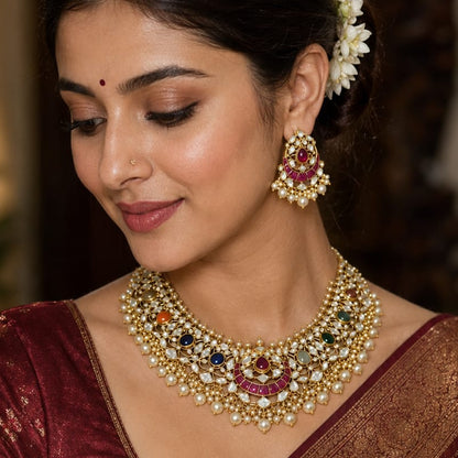 Riyaa Moissanite Necklace & Earrings set
