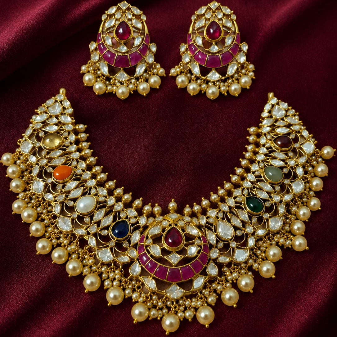 Riyaa Moissanite Necklace & Earrings set