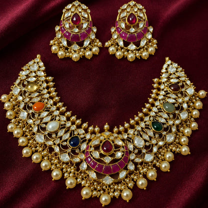 Riyaa Moissanite Necklace & Earrings set
