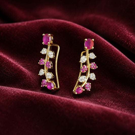 Pink Flower Earcuff