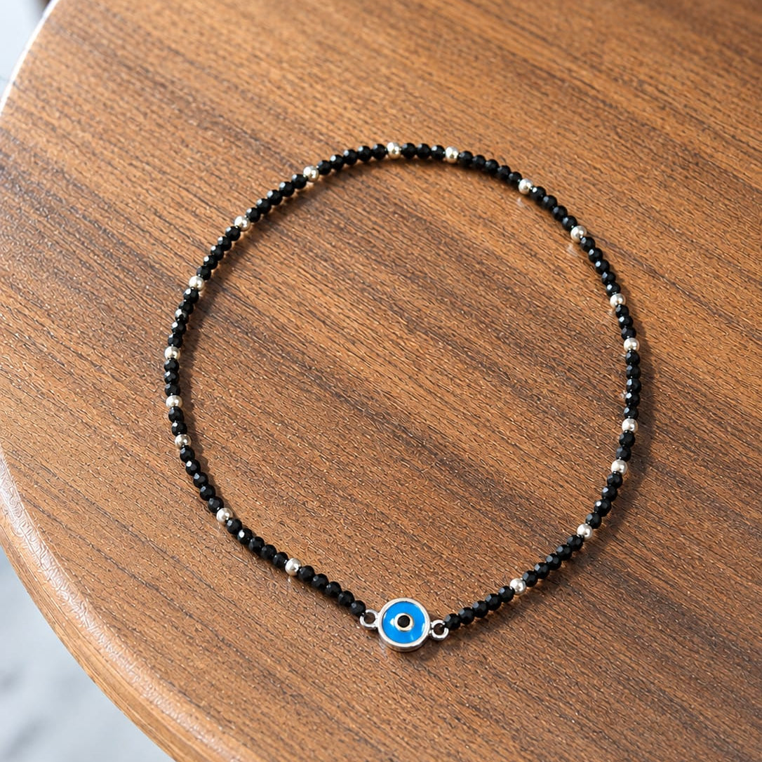 Blue Evil Eye Single Leg Anklet