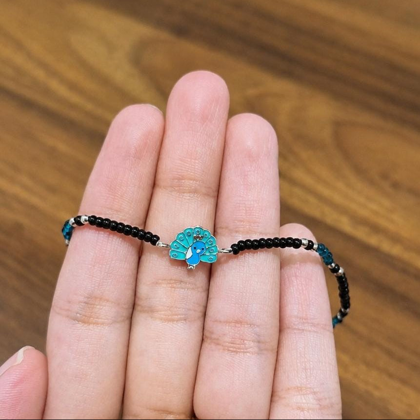 Barya Peacock Single Leg Anklet