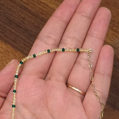 Sparkle Golden Single Leg Anklet