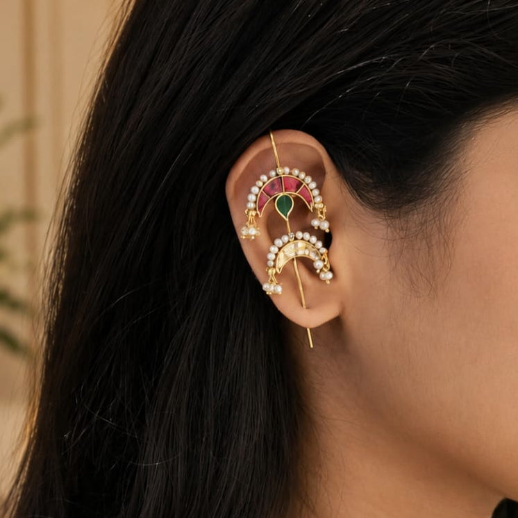 Crescent Moon Needle Earcuff