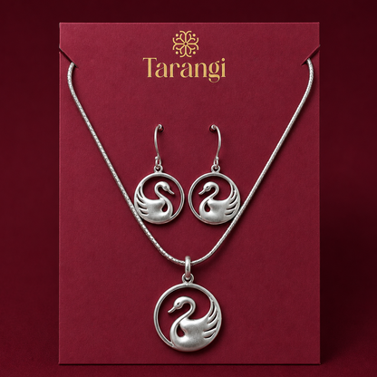 Swan Chain & Earrings Set