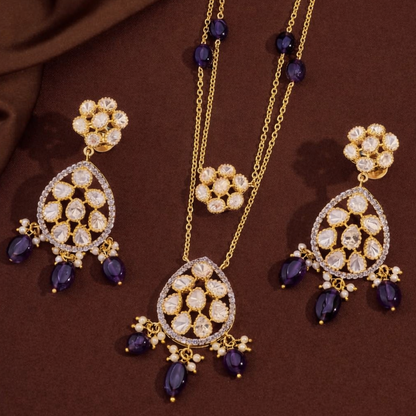 Aisha Moissanite Necklace & Earrings Set