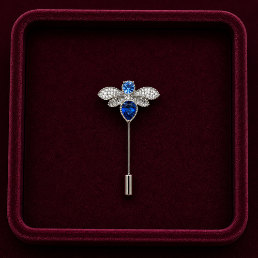 Blue Bee Brooch