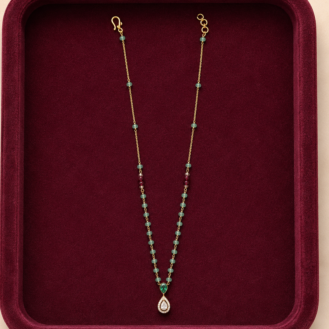 Green Pretty Moissanite Necklace