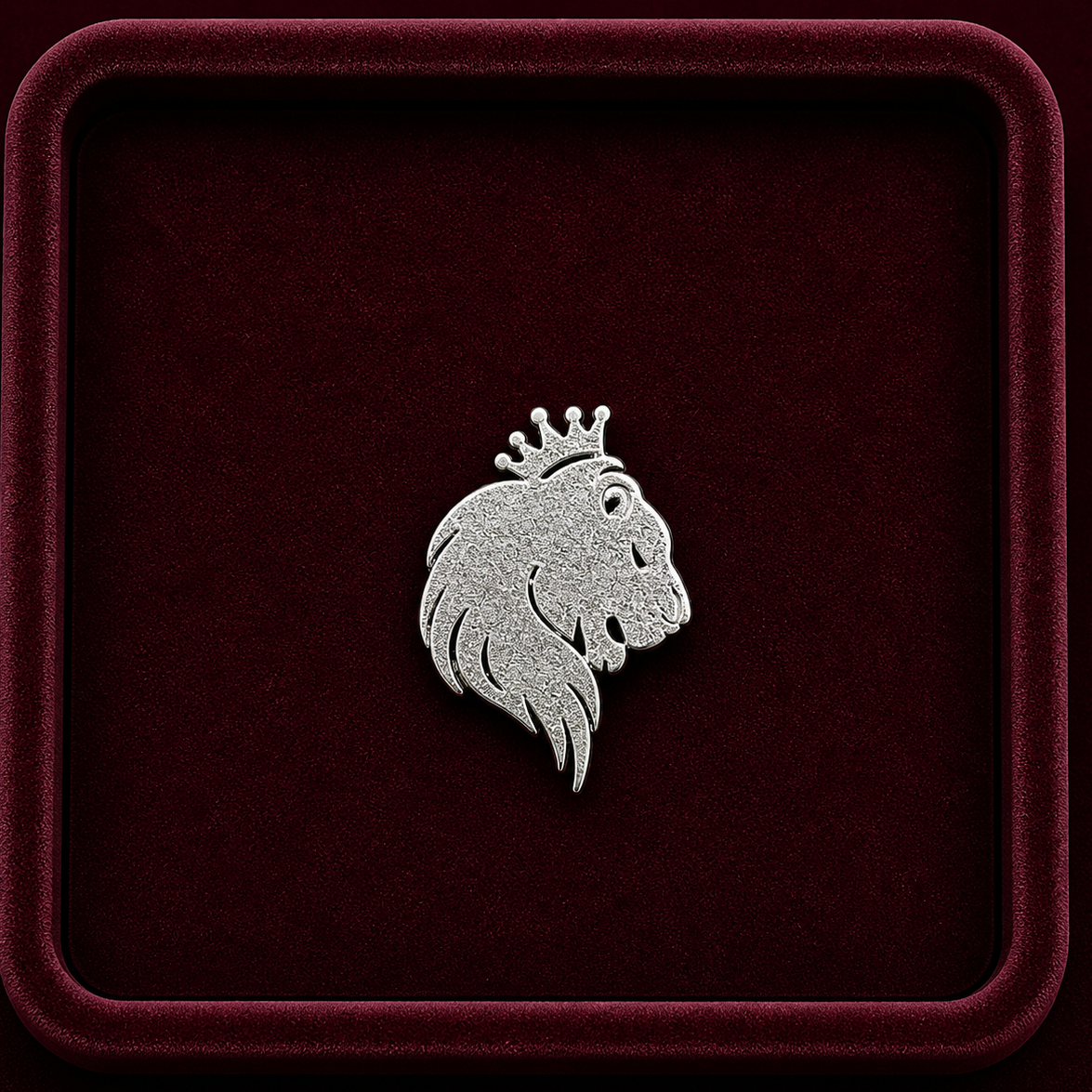 Lion with Crown Brooch