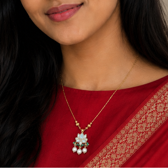 Lotus Kundan chain