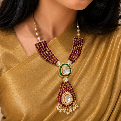 Ruhika Moissanite Necklace & Earrings Set