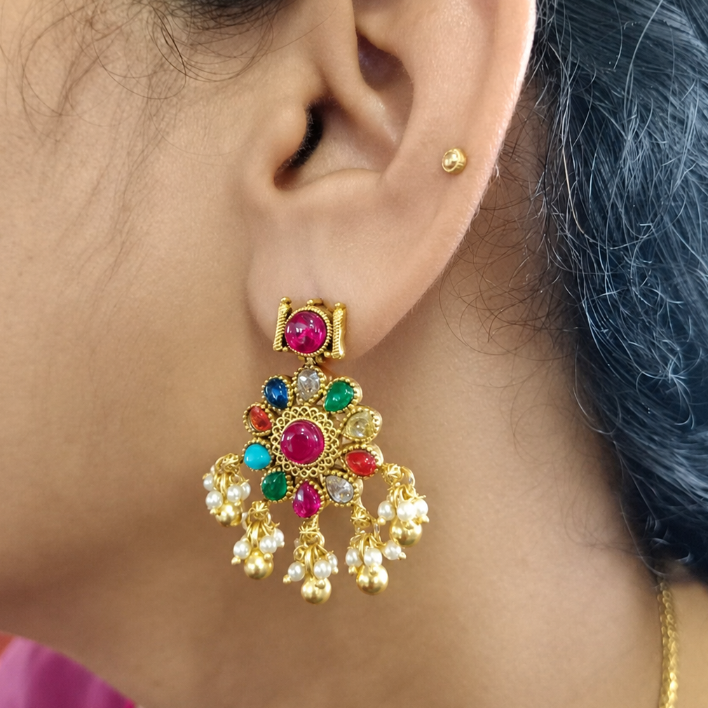 Ruchita Navratna Earrings