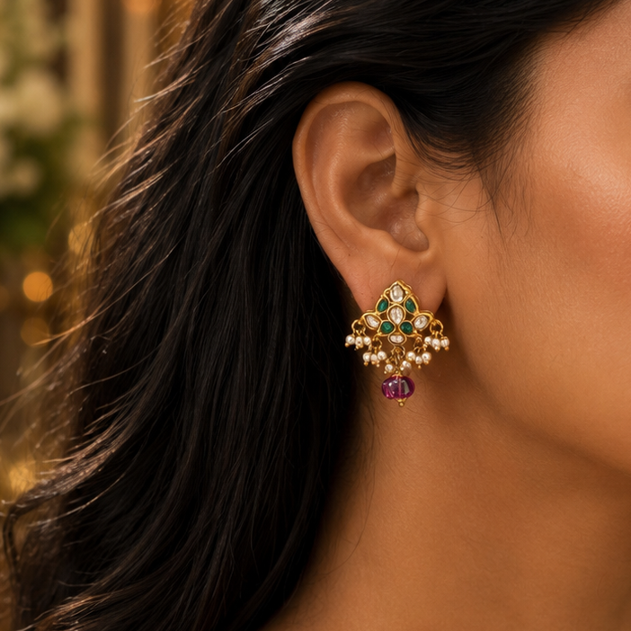Bhavya Kundan Earrings