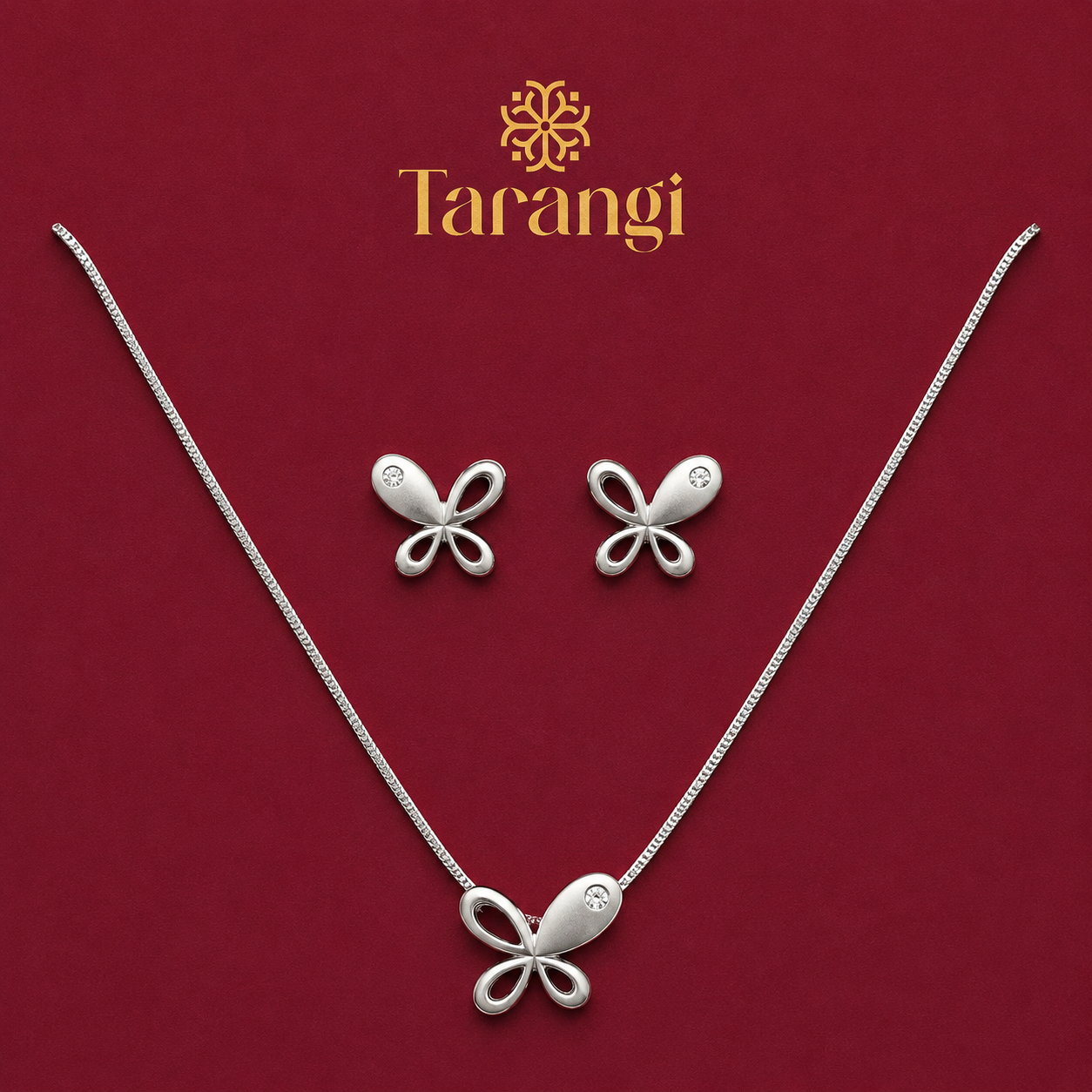 Butterfly Chain & Earrings set