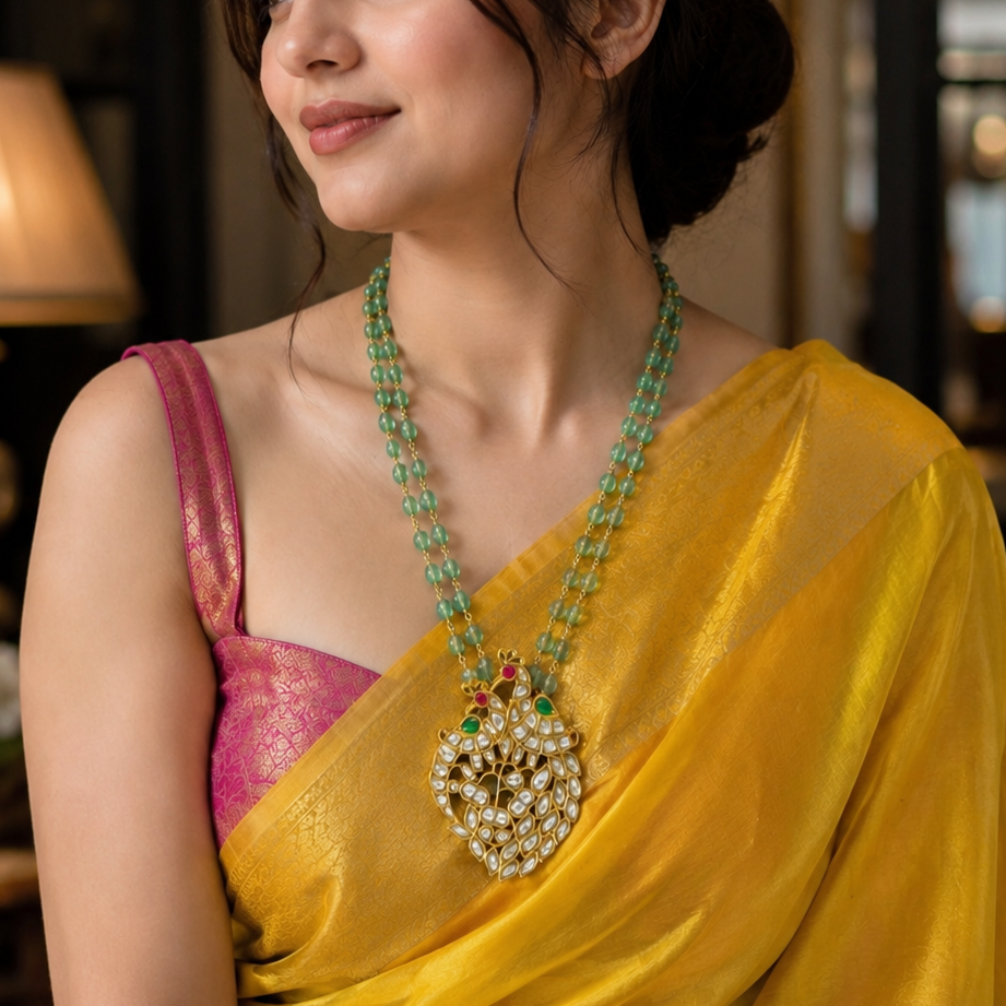 Dwiyura Kundan Long Necklace