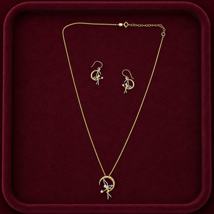 Tinker Bell Chain & Earrings set