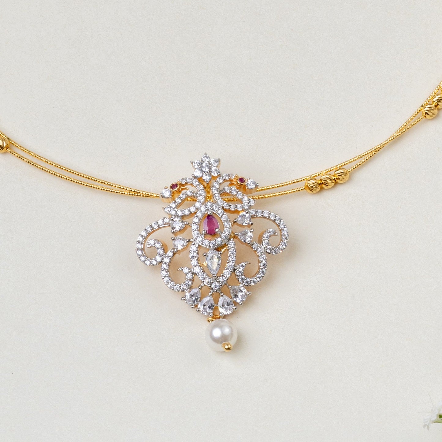 Samra CZ Kante Necklace